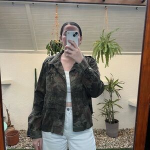 vera wang camo cropped jacket